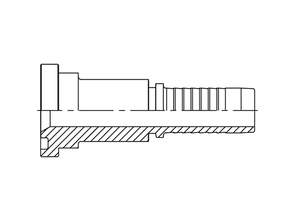 A drawing of DP1FS straight hose fitting insert connector.