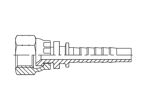 A drawing of DP1JCF straight hose fitting insert connector.