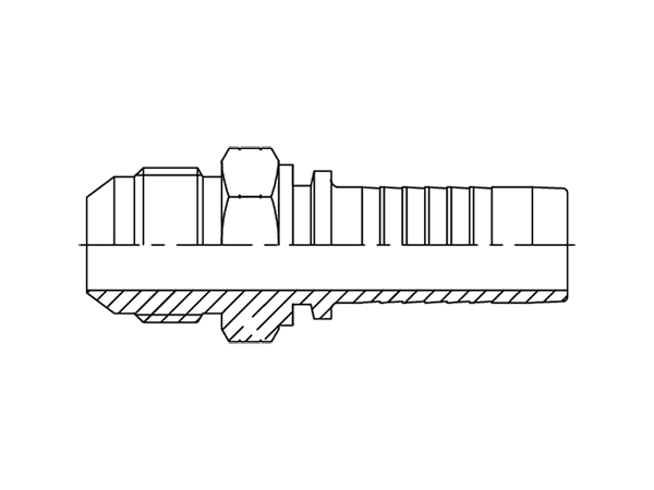 A drawing of DP1JCM straight hose fitting insert connector.