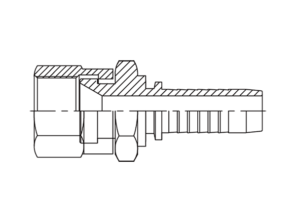 A drawing of DP1KSF straight hose fitting insert connector.