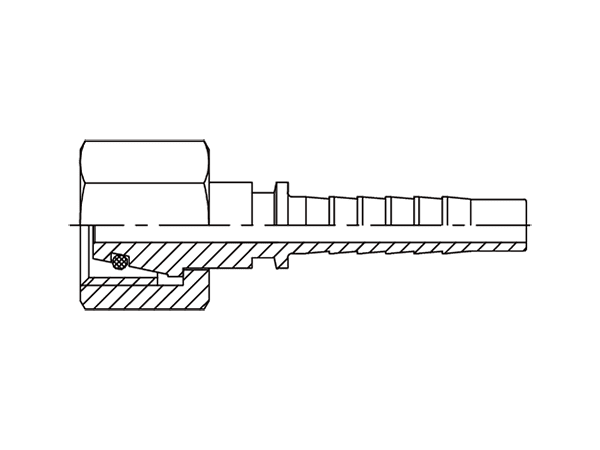 A drawing of DP1MFS straight hose fitting insert connector.