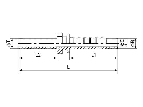 A drawing of DP1MP straight hose fitting insert connector.