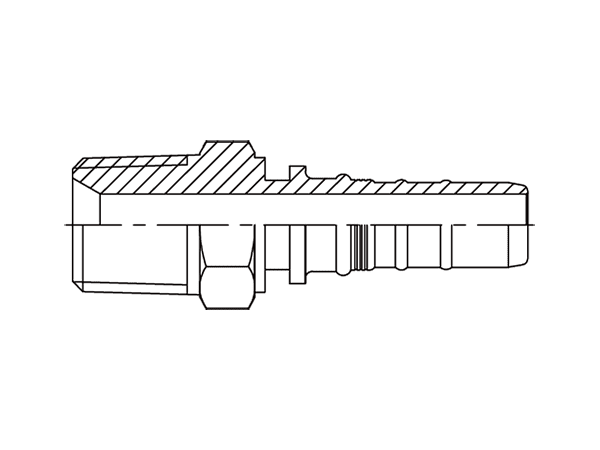 A drawing of DP1NPM-R13 interlock hose fitting.