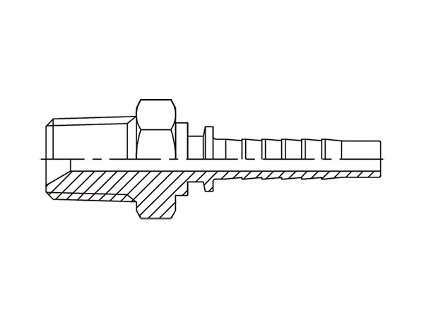 A drawing of DP1NPM straight hose fitting insert connector.