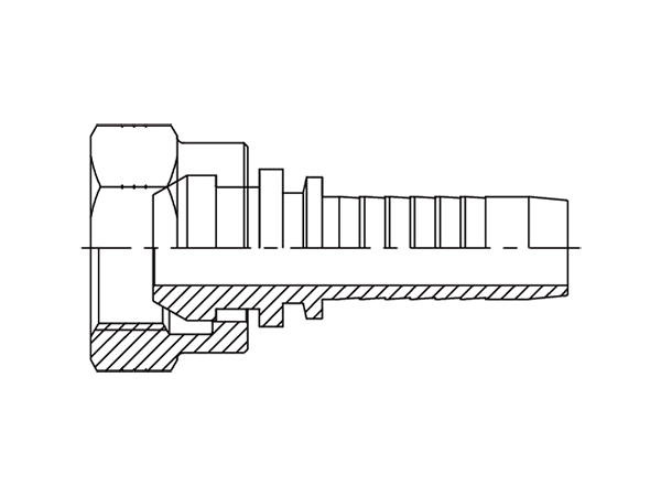 A drawing of DP1NPS straight hose fitting insert connector.