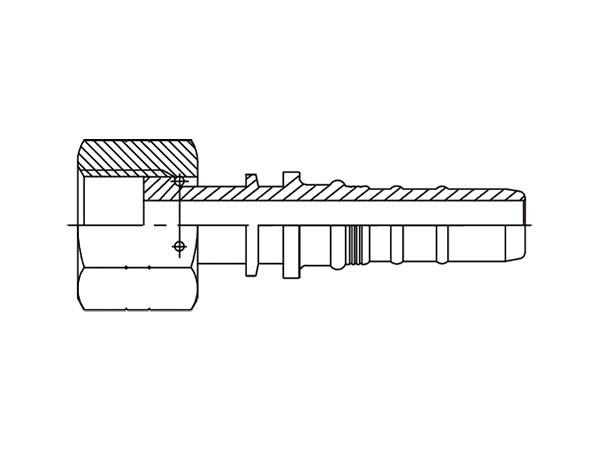 A drawing of DP1ORF-R13 interlock hose fitting.