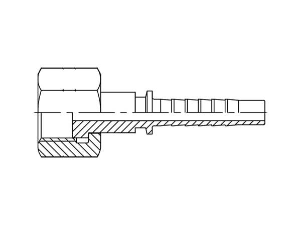 A drawing of DP1ORF straight hose fitting insert connector.