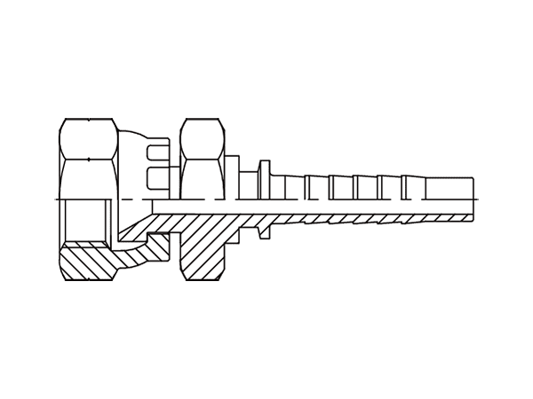 A drawing of DP1TYF straight hose fitting insert connector.