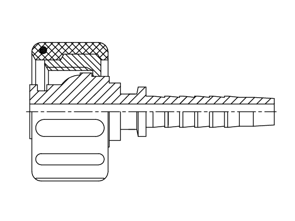 A drawing of DP1WF straight hose fitting insert connector.