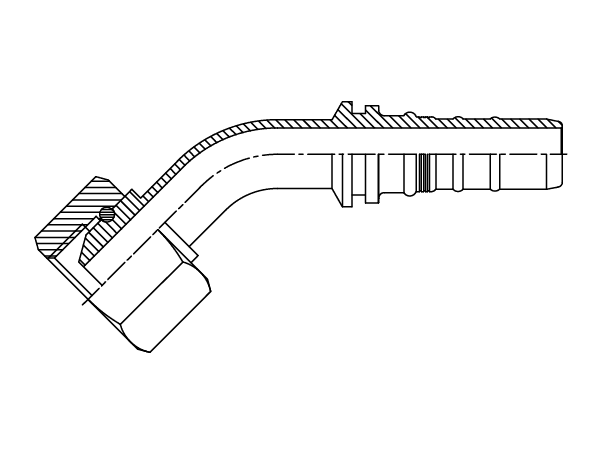 A drawing of DP4BPF-R13 interlock hose fitting.