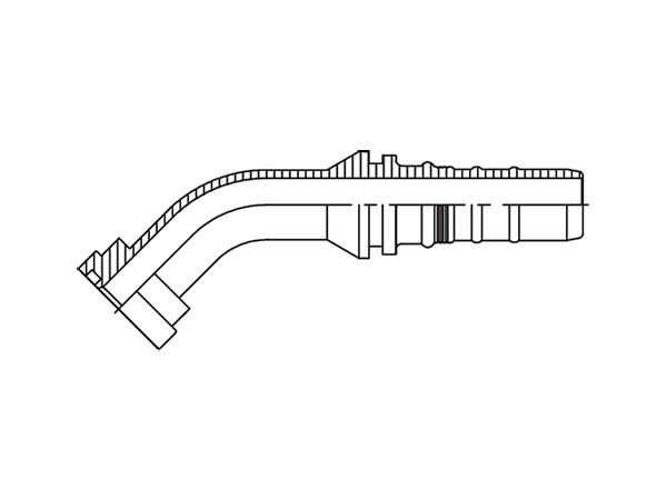 A drawing of DP4FSCAT-R13 interlock hose fitting.