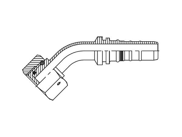 A drawing of DP4MFS-R13 interlock hose fitting.
