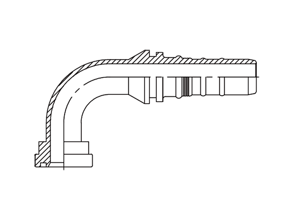A drawing of DP9FL-R13 interlock hose fitting.