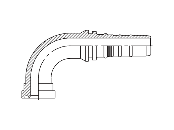 A drawing of DP9FSCAT-R13 interlock hose fitting.