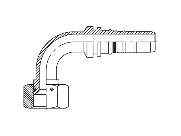 A drawing of DP9JCF-R13 interlock hose fitting.