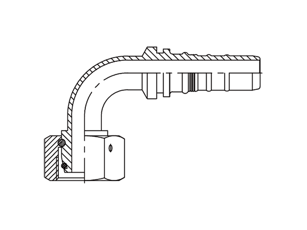 A drawing of DP9MFS-R13 interlock hose fitting.