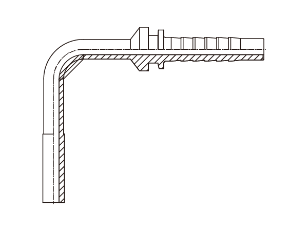 A drawing of DP9MP straight hose fitting insert connector.