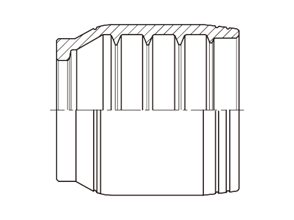 A drawing of DPF2T-OP hydraulic adaptor.