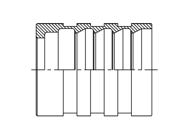 A drawing of DPF4T skive ferrule.