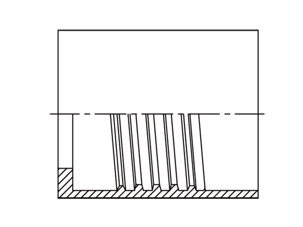 A drawing of DPF5T no-skive ferrule.