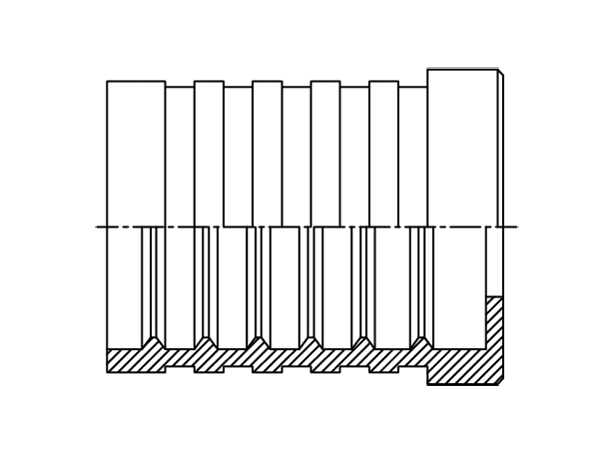 A drawing of DPFR13 double skive ferrule.