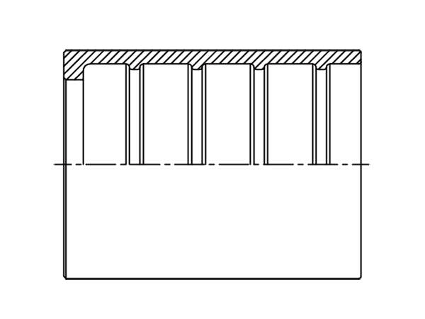 A drawing of DPFR7 no-skive ferrule.