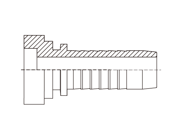 A drawing of DPSTS straight hose fitting insert connector.