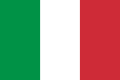 The flag of Italy.