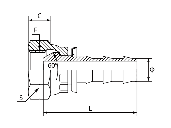 A drawing of DP1BPF-PO push on tail of DME&JDE.