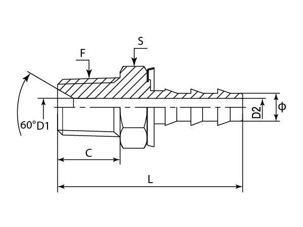 A drawing of DP1NPM-PO push on tail of DME&JDE.