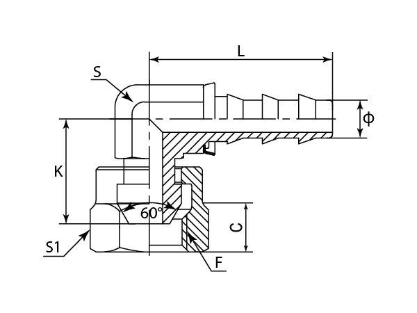 A drawing of DP9BPF-PO push on tail of DME&JDE.