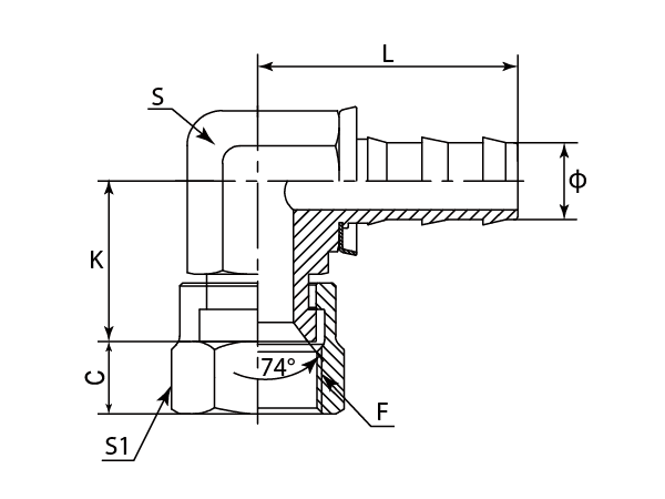 A drawing of DP9JCF-PO push on tail of DME&JDE.