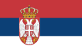 The flag of Serbia.