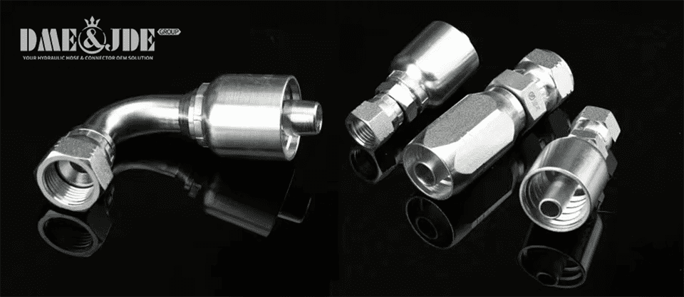 Four different types of easy-filt one piece hose fitting.