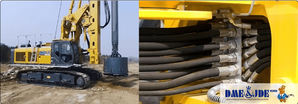 DME&JDE Easy-Flex no-skive type series hoses and its application in pile machinery