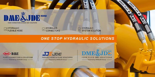 DME&JDE hydraulic hose and fitting are firmly connected to machines.