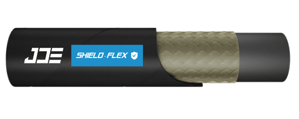 An ISO 1436 1ST fluid hydraulic hose.