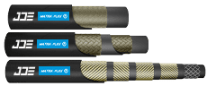 Three different structures of ISO 18752 3K fluid hydraulic hose.