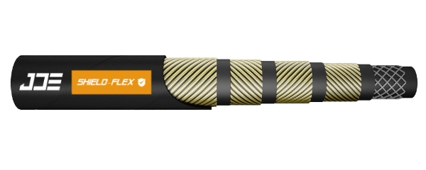 An ISO 3862 4SH fluid hydraulic hose. 