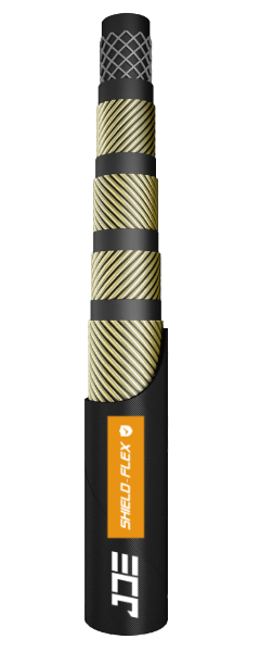 An ISO 3862 4SH fluid hydraulic hose. 