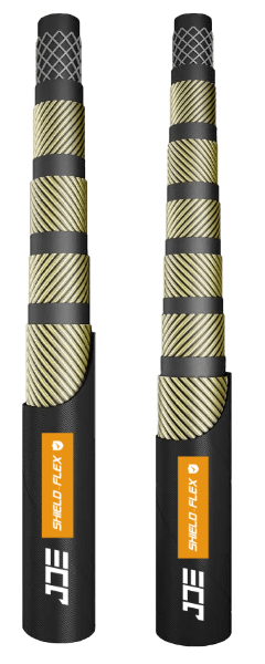An ISO 3862 R13 fluid hydraulic hose.