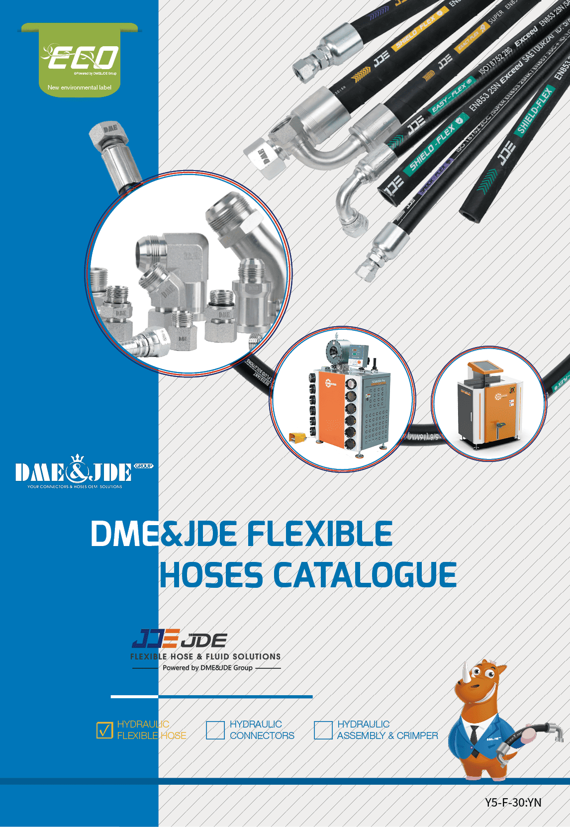 The cover of DME&JDE flexible hoses catalogue.