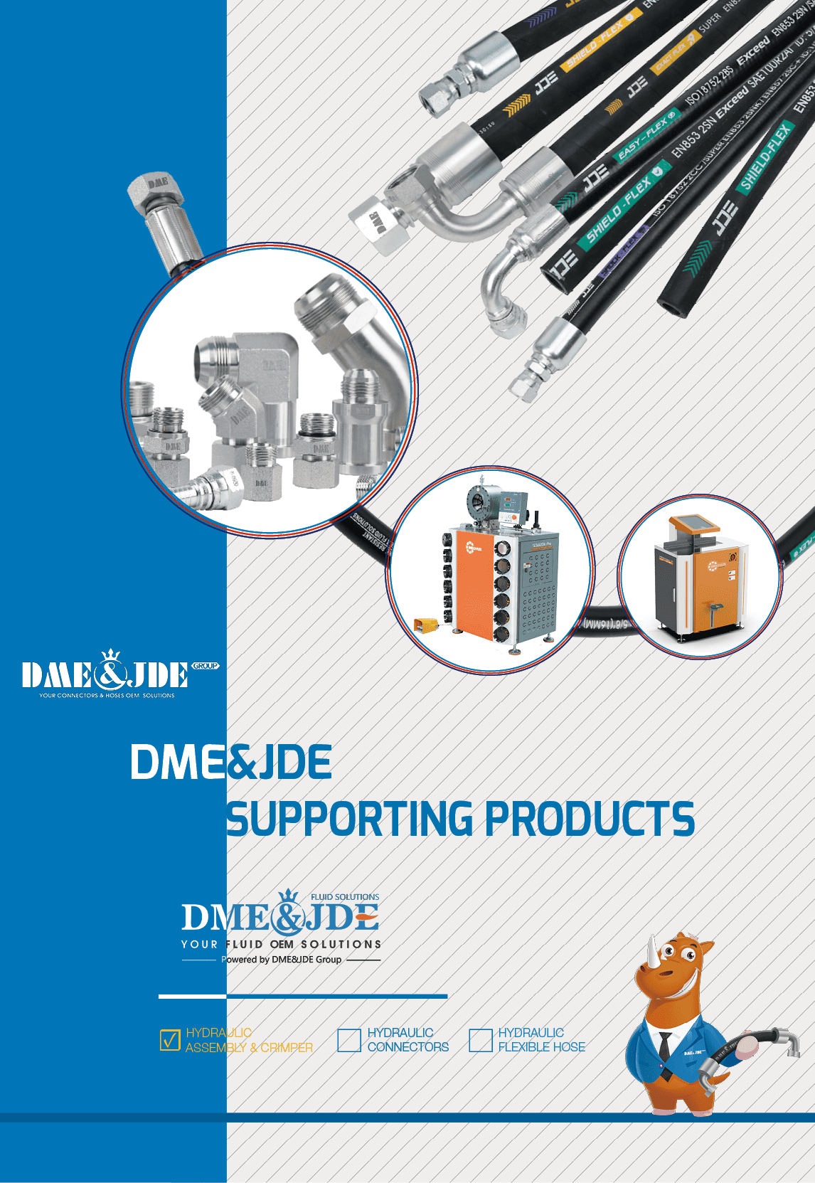 The cover of DME&JDE fluid supporting products.