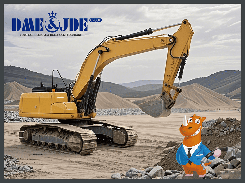 An excavator is excavating earth.