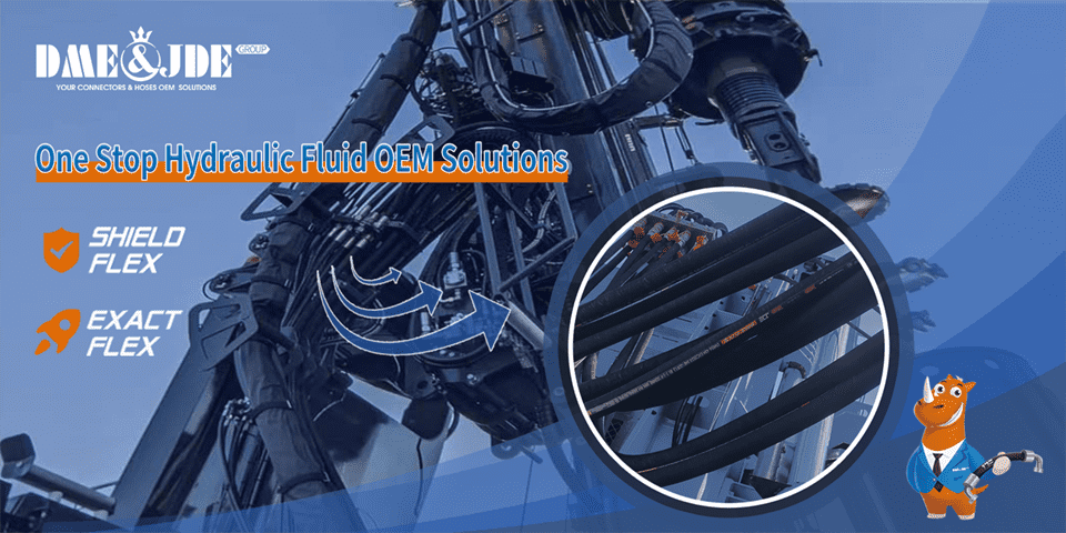 Hydraulic hoses installed on large rotary excavator