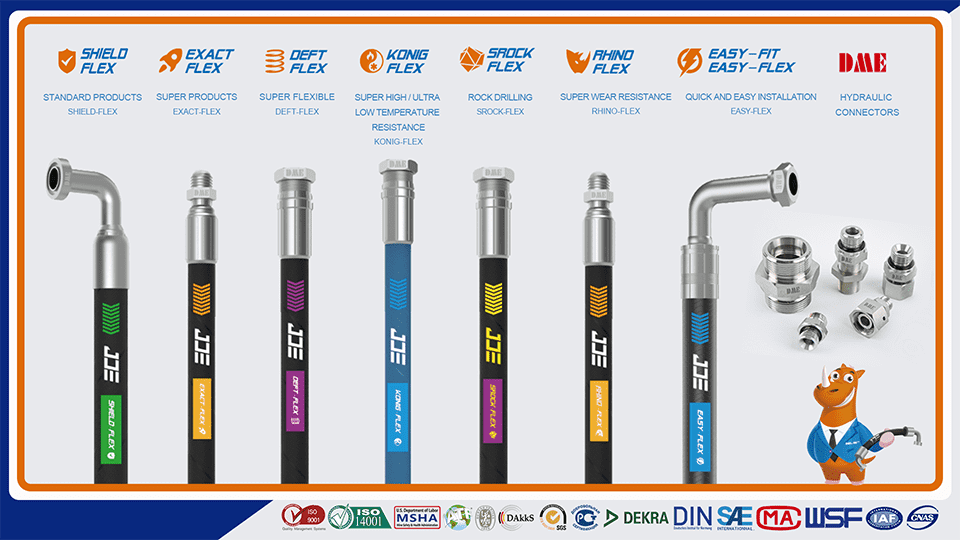 A full range of DME&JDE hydraulic hose series