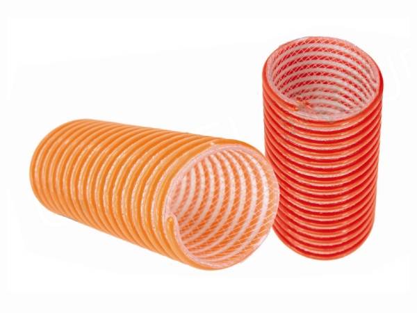 Orange PVC suction & fiber composite hoses and their inner hose details