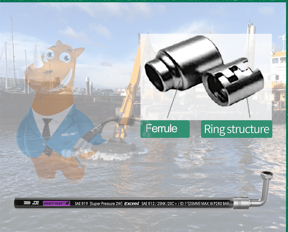 The picture shows the details of the ring-shaped ferrule and its components.