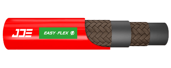An Smooth Cover R3 Red fluid hydraulic hose.