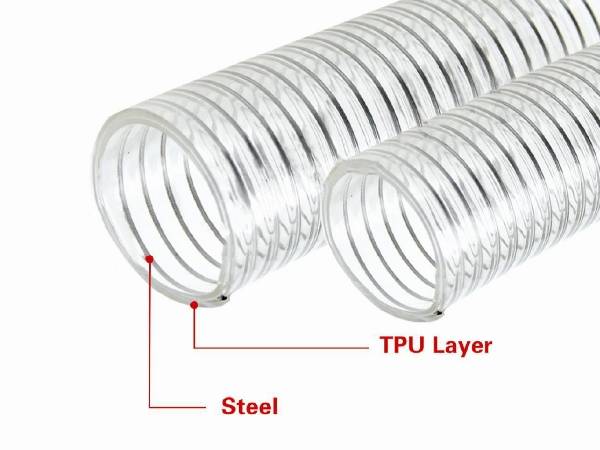 2 TPU steel wire reinforced hoses and their inner hose details